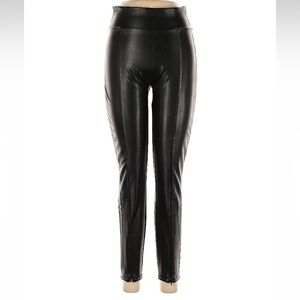 Abercrombie & Fitch Vegan Leather Front Zip Ankle Legging Pant